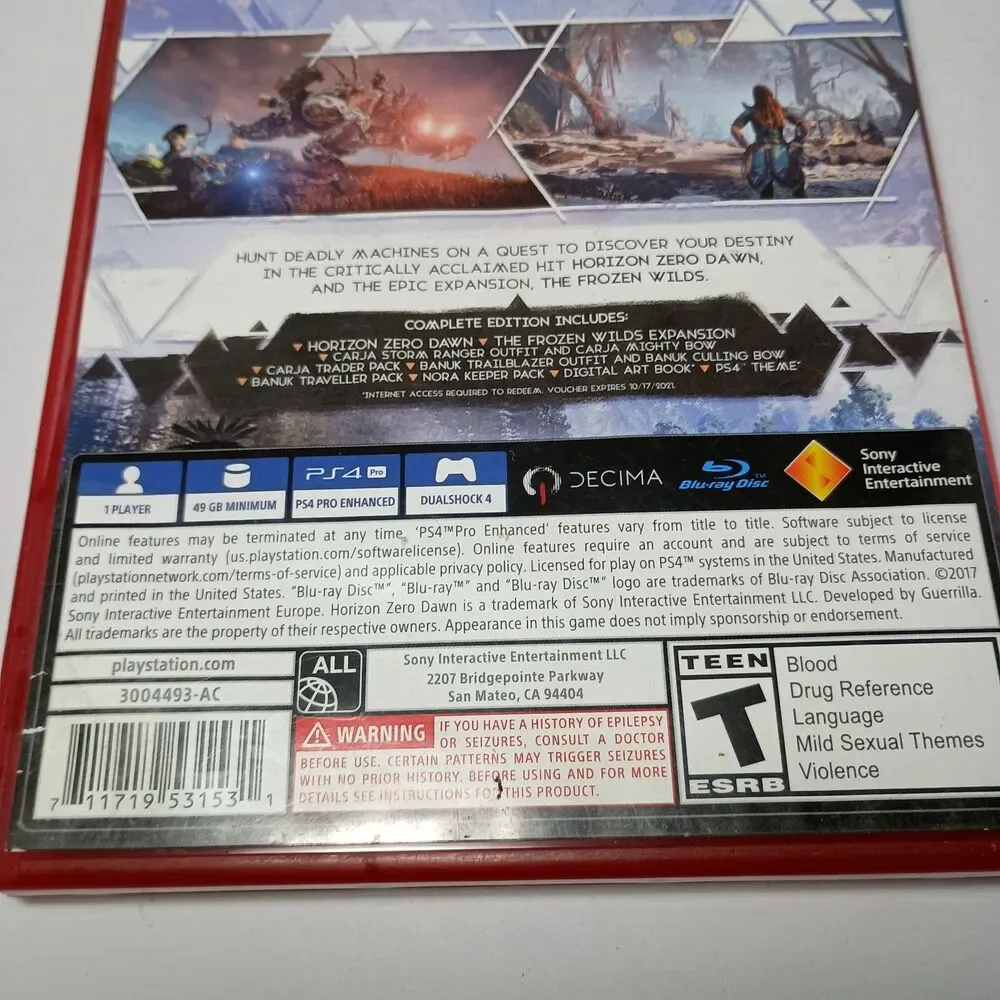 Near Mint Horizon Zero Dawn: Complete Edition PS4 Video Game CIB PlayStation 4